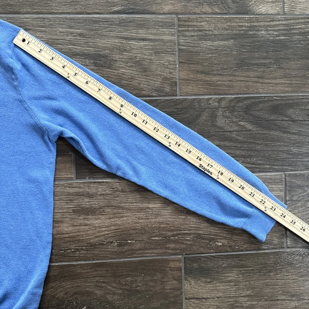 Polo Ralph Lauren Sweater Men Medium Blue V Neck Pima Cotton Lightweight